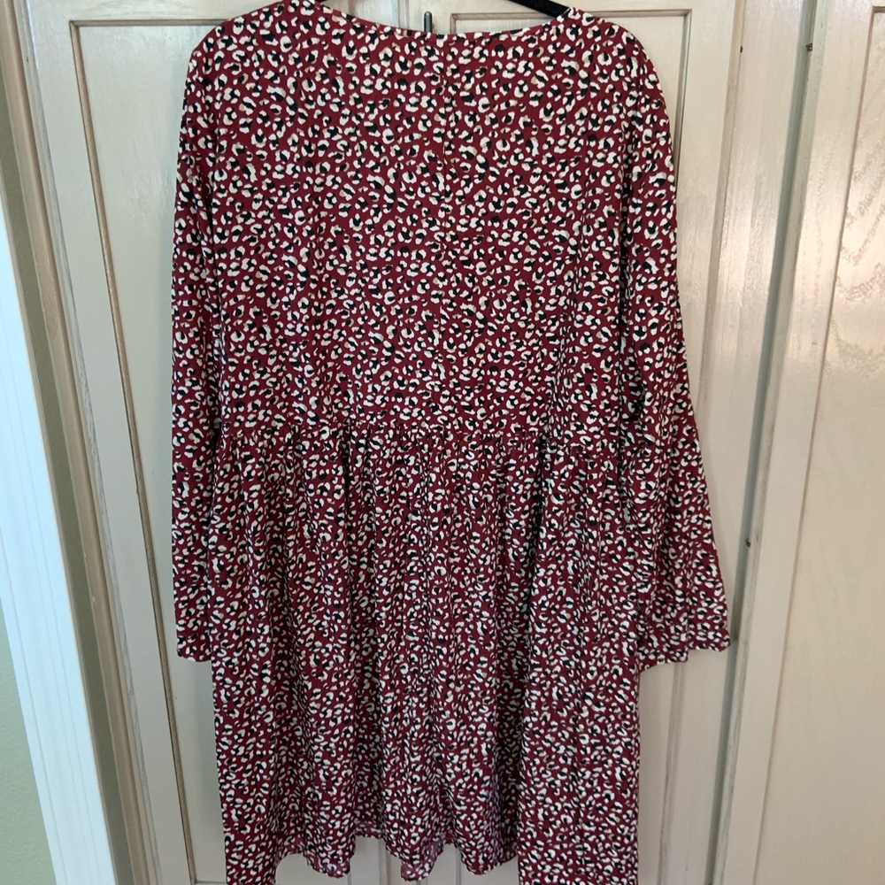 Plus Size Leopard Print Flare Dress